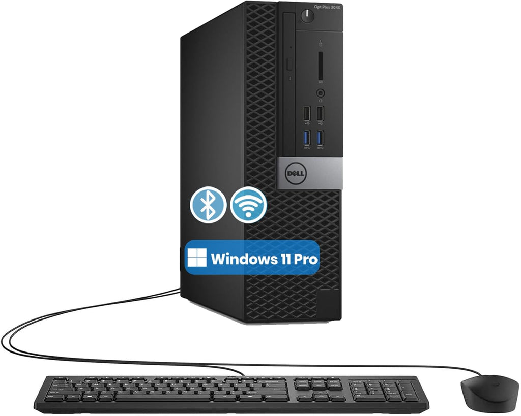 Dell OptiPlex 3040 SFF Desktop PC, 6th Gen Intel Core, 8GB RAM, 256GB SSD, Keyboard & Mouse, Windows 11 Pro (Renewed)