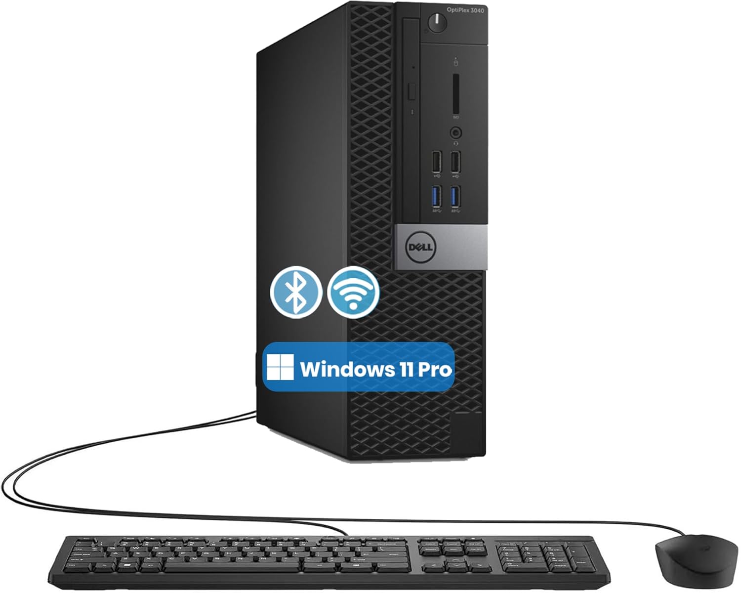 Dell OptiPlex 3040 SFF Desktop PC, 6th Gen Intel Core, 8GB RAM, 256GB SSD, Keyboard & Mouse, Windows 11 Pro (Renewed)