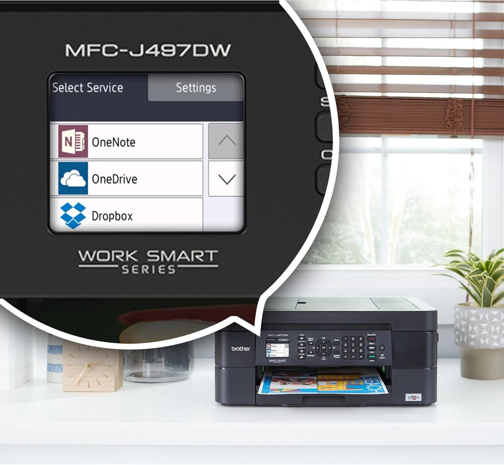 Brother® International Compact MFC-J497DW Wireless Color Inkjet All-In-One Printer