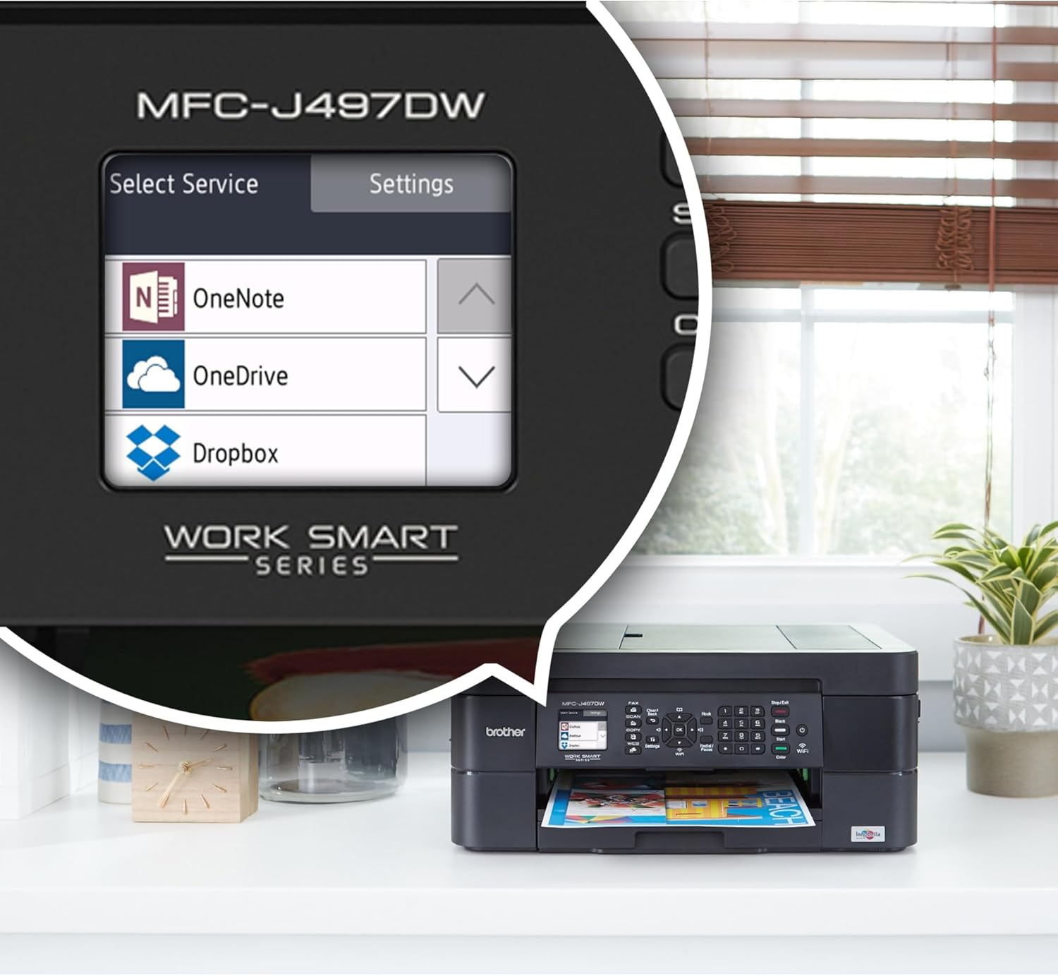 Brother® International Compact MFC-J497DW Wireless Color Inkjet All-In-One Printer