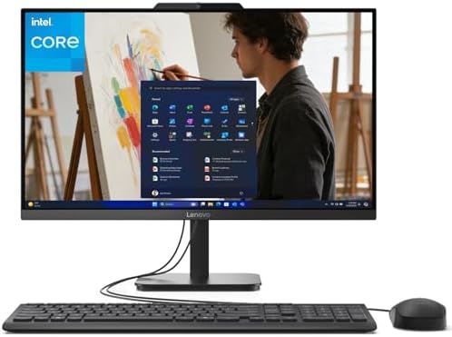 Lenovo IdeaCentre 24 23.8" All-in-One with Lifetime Office 365 for Web, 16GB DDR4 RAM, 1TB PCIe SSD, Intel N100 Processor, FHD AIO Desktop Computer, WiFi 6, Bluetooth, Jet Black, Win 11 Home