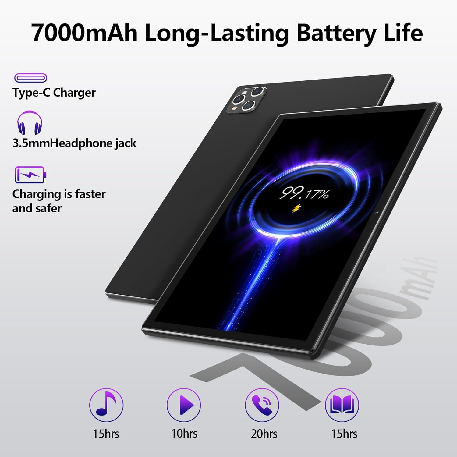 EITOMIN Android Tablet 2026 Latest 10 inch Tablet with Keyboard,128GB ROM 16GB RAM TF1TB Expand,Octa-Core,5GWiFi,1080FHD,13MP+8MPCamera,Bluetooth5.0,GPS,Mouse,Case,Black
