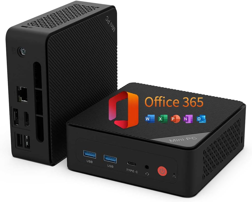 Mini PC, 1 Year Office 365, Intel Pentium Gold 6500Y (up to 3.4GHz), 16GB RAM 256GB SSD, Windows 11 Desktop Computers for Home Office Business Students, Triple 4K Display via USB-C/HDMI/DP, WiFi, BT