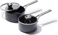 OXO Professional 1.7QT and 2.3QT Saucepan Pot Set with Lids Hard Anodized Ceramic Nonstick Cookware PFAS-Free Induction Suitable Stainless Steel Diamond Reinforced Coating Dishwasher/ Oven Safe Black