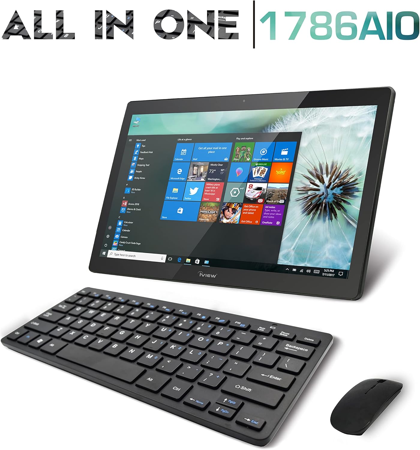 IVIEW 1786AIO All in One Computer IPS 1920 x 1080 Touch Screen, Intel Celeron, 4GB RAM, 64GB Storage (Supports HHD) WiFi