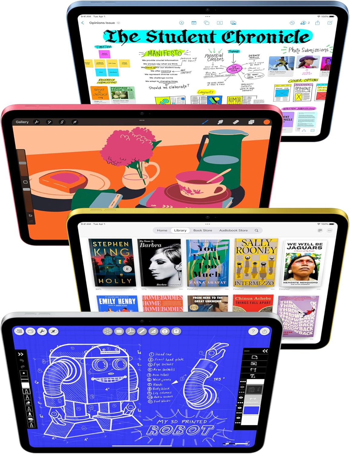 Apple iPad 11-inch: A16 chip, 11-inch Model, Liquid Retina Display, 128GB, Wi-Fi 6 + 5G Cellular, 12MP Front/12MP Back Camera, Touch ID, All-Day Battery Life — Blue