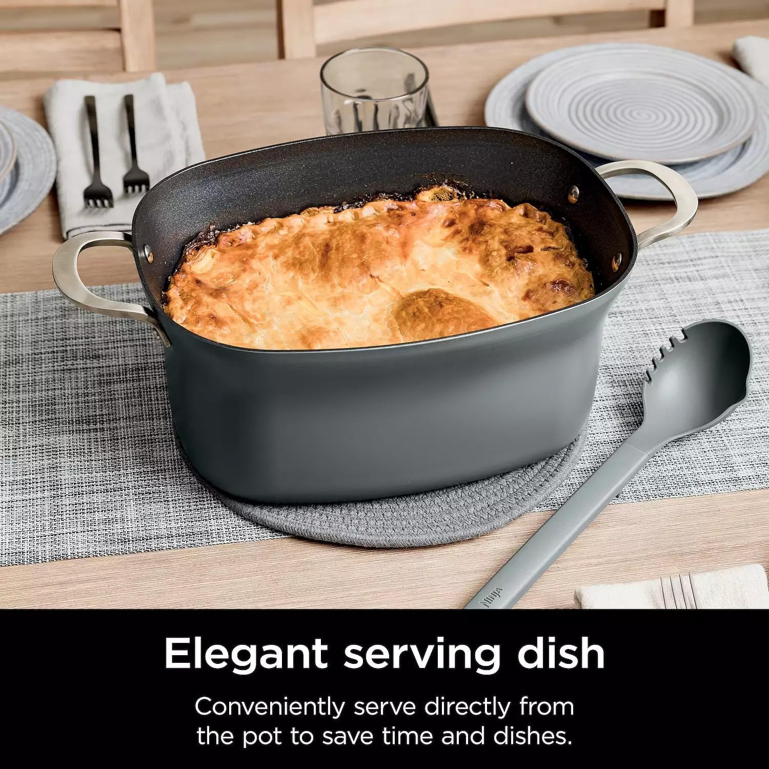 Ninja MC1001H Foodi PossibleCooker PRO 8.5 Quart Multi-Cooker, 8-in-1 Slow Cooker, Pressure Cooker, Dutch Oven & More, Glass Lid & Integrated Spoon, Nonstick, Oven Safe to 500°F, White (Renewed)