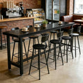 Bar Table Industrial Kitchen Dining Counter Height Table Rectangular High Top Pub Table with Sturdy Metal Legs for Small Space Living Room Coffee Shop