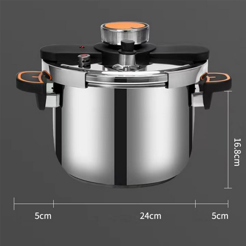 6L Multi-Function Slow Cooker with Anti-Scalding Handle Household Stainless Steel Knob Pressure Cooker for Meat, Rice, Soup