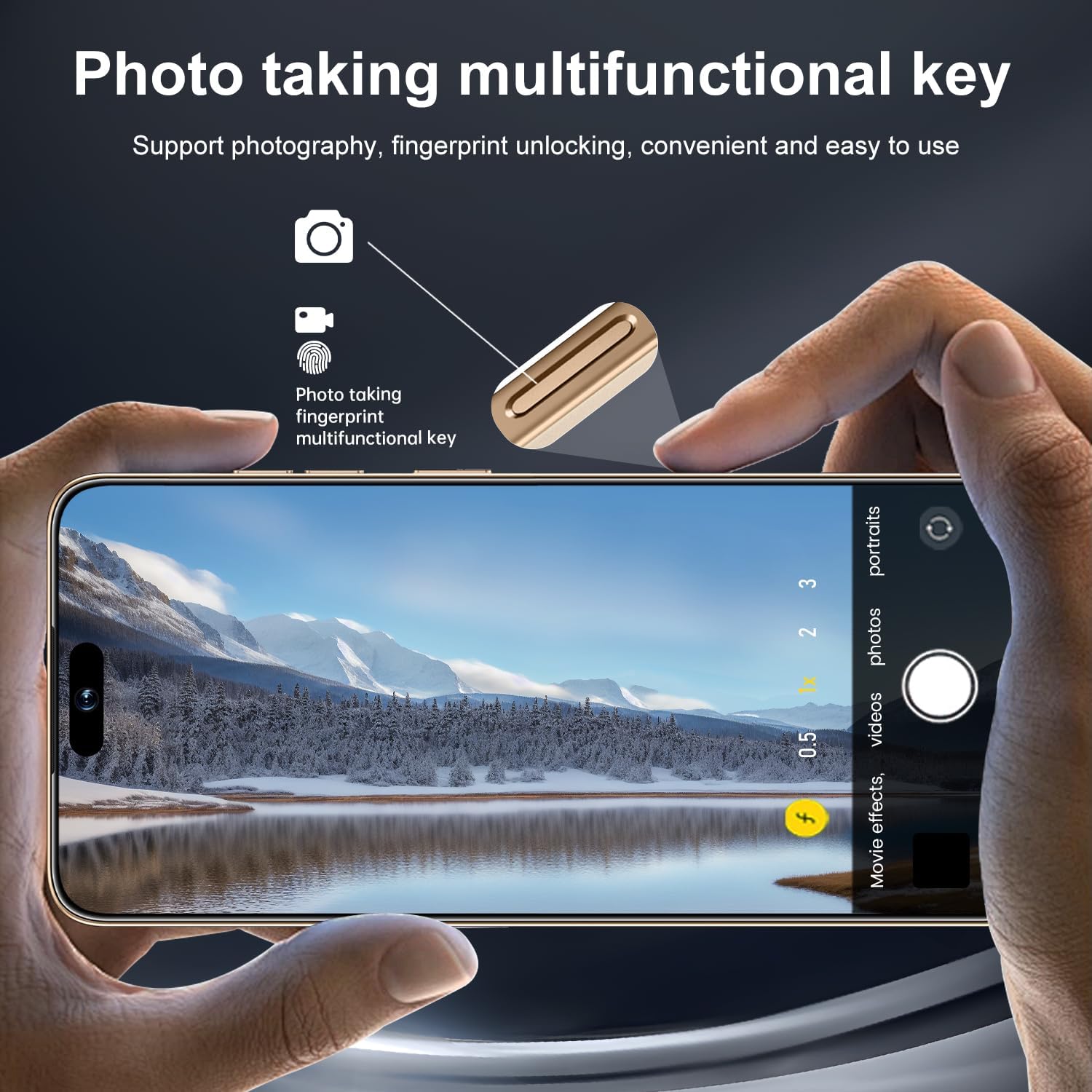 16PM 5G Unlocked Smartphone,12GB+512GB 7000mAh Fully Cell Phone for Android 14, 6.99" HD Screen Unlocked Cell Phone, 68MP+108MP Dual Camera/Dual SIM/Fingerprint (Gold)