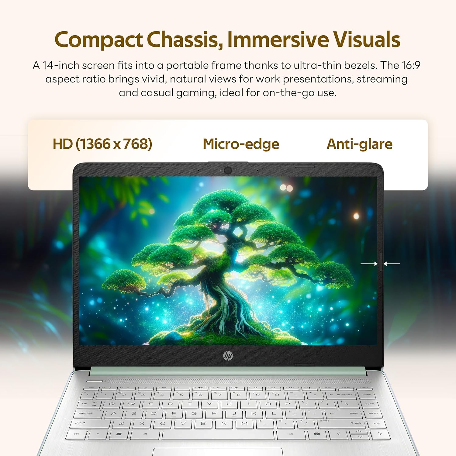 HP Stream 14" HD Laptop with AI Copilot, Intel Processor N150, 4GB RAM, 1.12TB Storage (128GB UFS + 1TB Docking Station Set), Intel Graphics, 1 Year Office 365, Wi-Fi 6, Win 11, Green