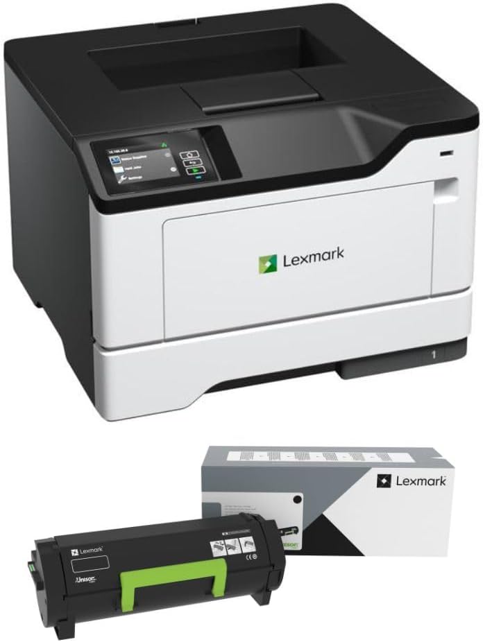 Lexmark MS531dw Monochrome Laser Printer, Duplex (2-Sided Printing), Energy Star, Up to 46 ppm, 2.8 inch, Color Touch Screen(38S0300) Bundle with 66S1000 Black 5K Yield Toner Cartridge