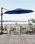 GarveeLife 10FT Patio Umbrella Outdoor Large Cantilever Umbrella Market Sun Shade Windproof Offset Umbrella with 360-Degree Rotation for Garden Deck Pool Patio