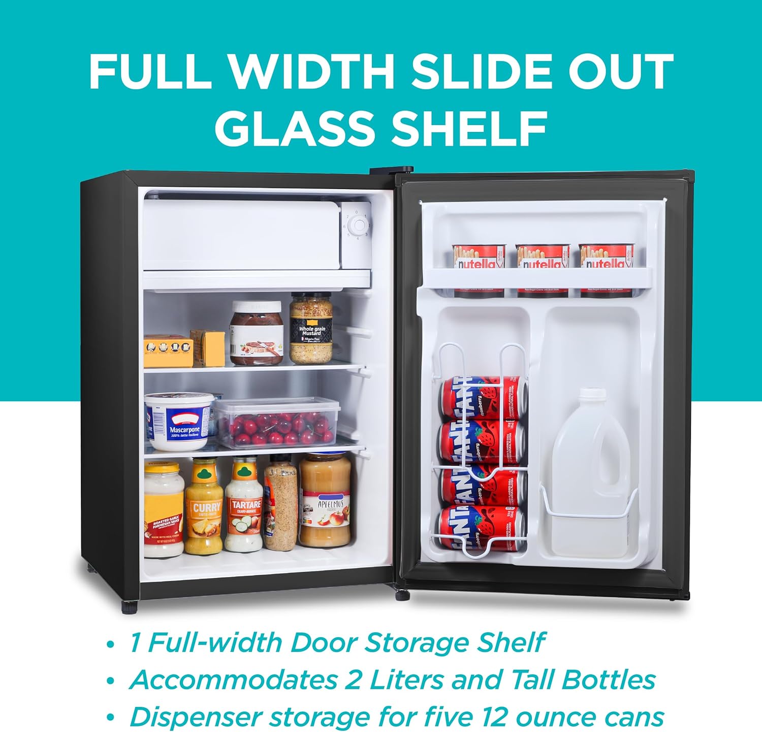BLACK+DECKER 2.5 Cu. Ft. Compact Refrigerator, ENERGY STAR Certified, Single Door Mini Fridge with Chiller Compartment, Personal Fridge for Home or Dorm Room, R600a Refrigerant, BCRK25B, Black