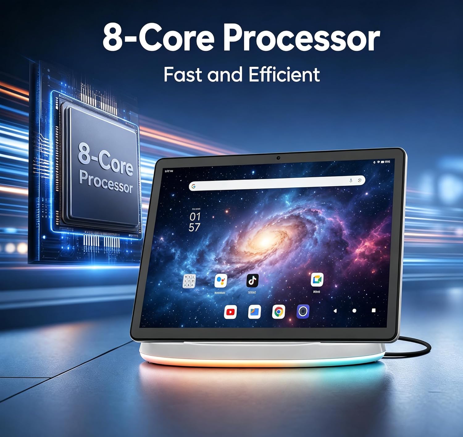 Jeazans 2026 Upgraded Android 16 Tablet with 64GB+1TB Expand, 10.1 inch Tablet with 8-Core, Dock Station, Gemini Ai, WiFi 6, Bluetooth 5.4, 3-Year Protection, Tablet for Students, Kids& Adults