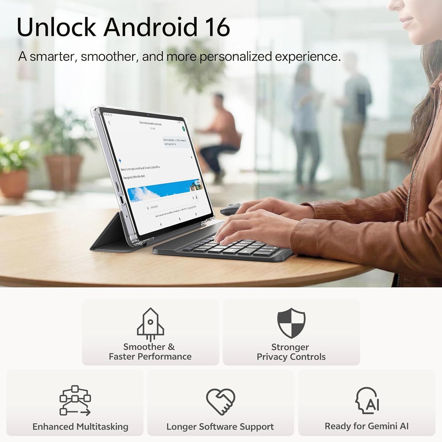 Tablet 11 inch, Android 16 Tablet with Octa-Core & Gemini AI, 20GB RAM+128GB ROM (1TB Expandable), 13MP+8MP Camera, 8800mAh, Wi-Fi 6, Widevine L1, 2-in-1 Tablet with Keyboard, Mouse & Stylus (Gray)