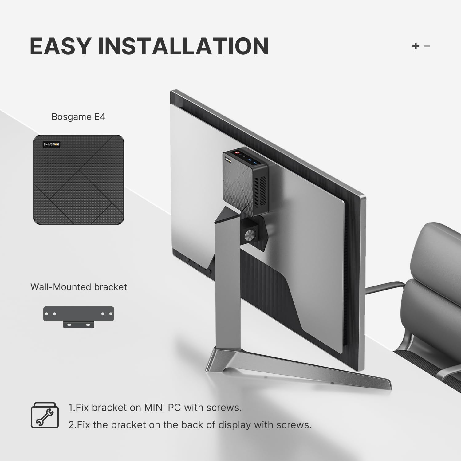 BOSGAME E4 Mini PC, Mini Computers with AMD Ryzen 5 3550H, 16GB DDR4 512GB PCIe SSD, Dual RJ45, 4K Triple Display, USB-C, USB 3.2, Wi-Fi 5/BT 5.0, Desktop Computer for Office, Home & Streaming