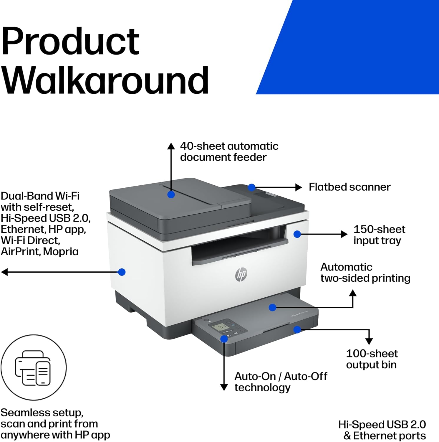 HP LaserJet MFP M234sdw Wireless Printer, Print, scan, Copy, Fast speeds, Easy Setup, Mobile Printing, Best-for-Small Teams