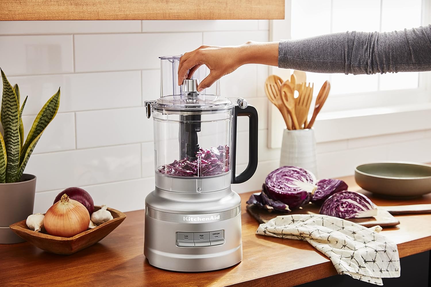 KitchenAid 13 Cup Food Processor, Contour Silver (Renewed)