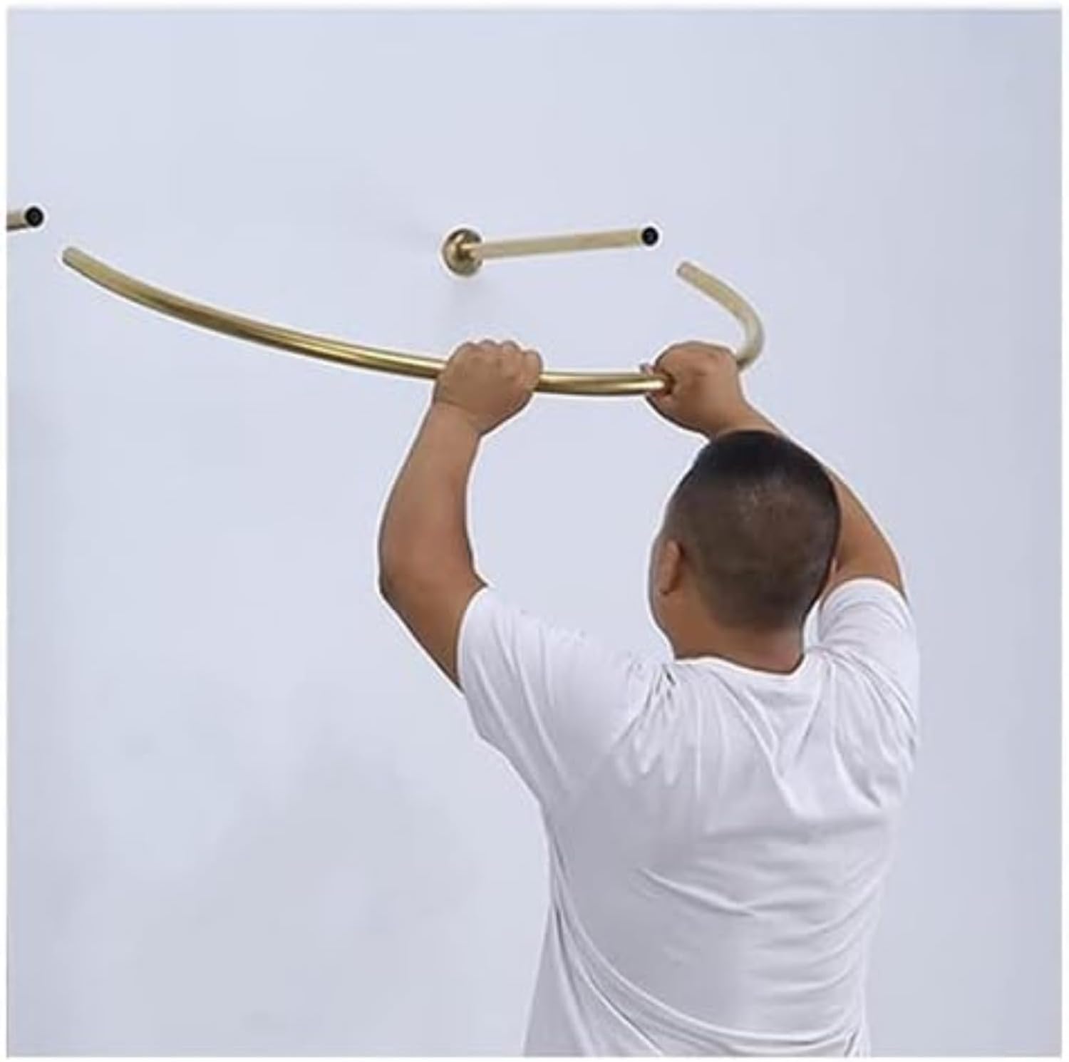 Metal Curtain Rod U-Shaped Shelf - Fitting Room Curtain Rod for Clothing Store Office Wedding Dress Shop Changing Room (Gold,100x100cm)