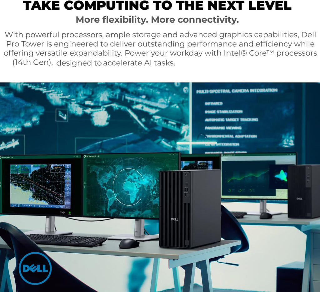 Dell Desktop Computers Pro Tower PC for Home and Business, 14th Gen Intel 4-Core Processor, 16GB DDR5 RAM, 1TB PCIe SSD, DisplayPort, HDMI, Support Dual Monitor, Windows 11 Pro