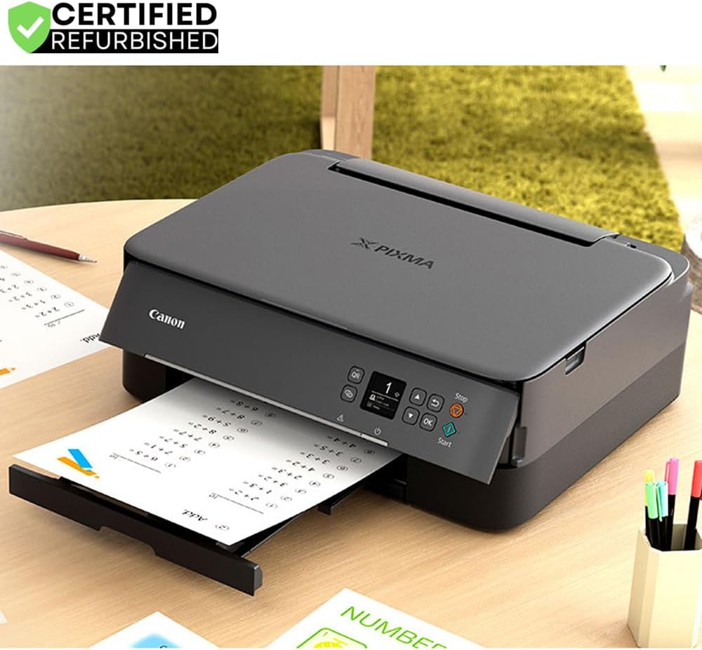 Canon PIXMA TS6420a All-in-One Wireless Color Printer with Print, Scan, Copy, Photo Print & Mobile Functions (Renewed) Bundle with DGE USB Cable + Print Like A Pro Guidebook Kit