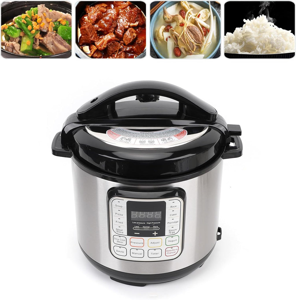 Ymiko 16 in 1 Electric Pressure Cooker, 6L Multi Cooker Dishwasher Safe for Slow Cooker Rice Cooker Steam Pot Yogurt Maker Warmer, smart programs with overheat, overcurrent, (US Plug 110V)