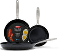 OXO Enhanced, 8" 10" and 12" 3 Piece Frying Pan Skillet Set, Healthy Ceramic Nonstick, PFAS-Free, Stainless Steel Handle, Dishwasher Safe, Oven Safe, Black