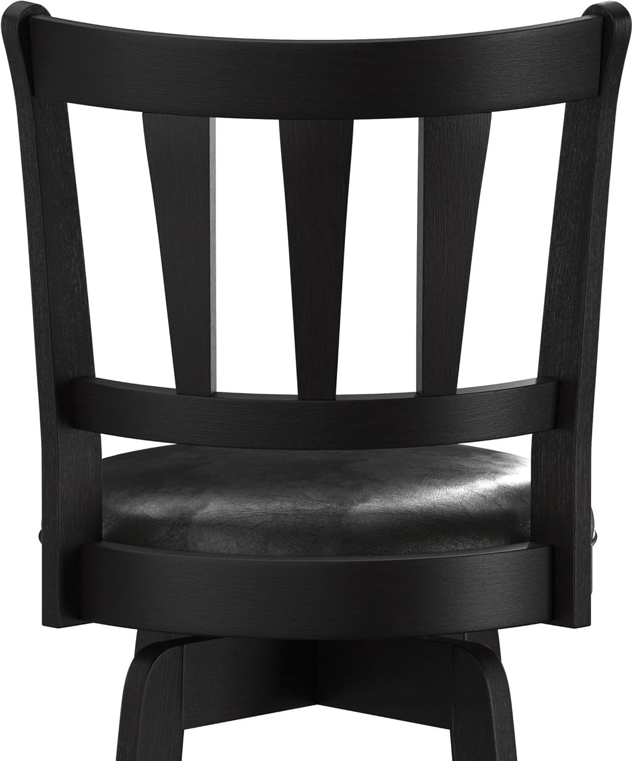 Hillsdale Presque Isle Wood Swivel Stool with Faux Leather Seat, Bar Height, Black