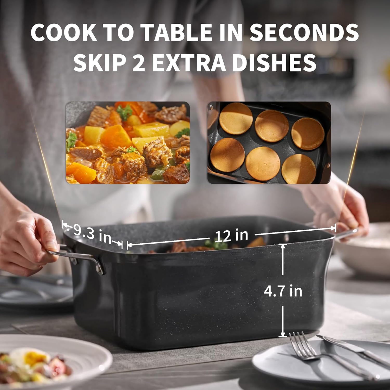 Slow Cooker 7-Quart Programmable Multi-Cooker PFOA-Free Ceramic Coating, Warm, Sear sauté, Steamer Function for Family Gatherings (Includes Silicone Spoon) White