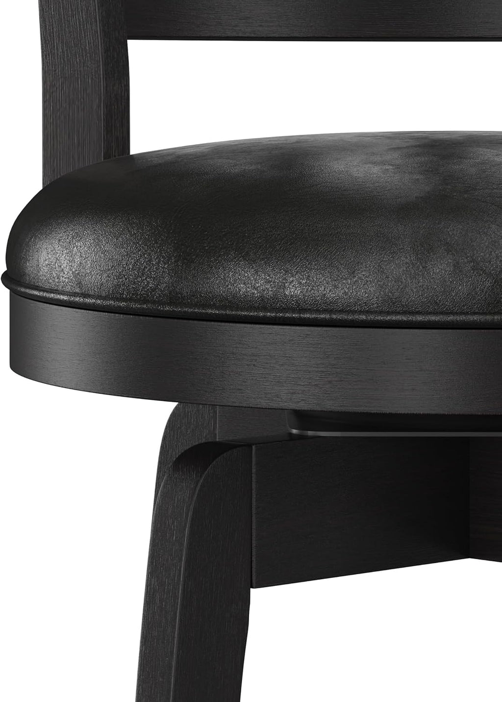 Hillsdale Presque Isle Wood Swivel Stool with Faux Leather Seat, Bar Height, Black