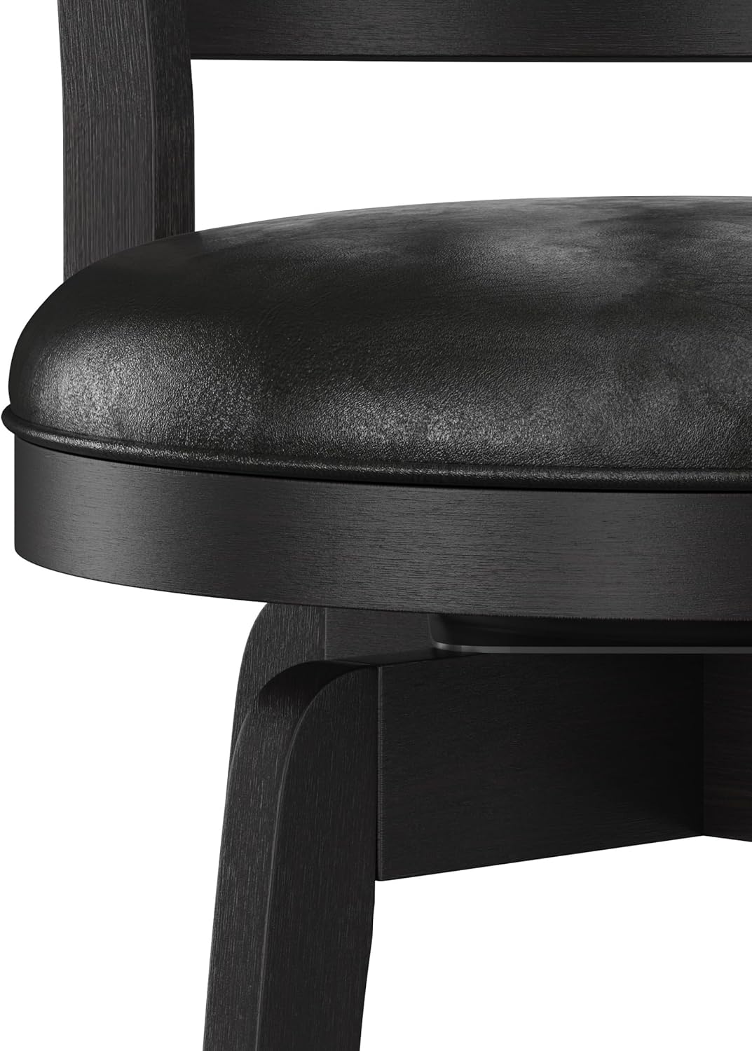 Hillsdale Presque Isle Wood Swivel Stool with Faux Leather Seat, Bar Height, Black