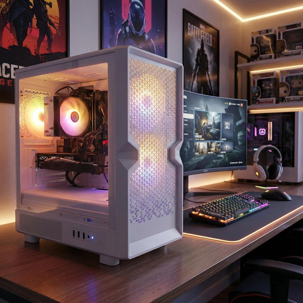 STGAubron Gaming PC Computer Desktop, AMD Ryzen 5 5500 up to 4.2GHz, GeForce RTX 2060 Super 8G,16G DDR4, 1T SSD, WiFi 6 5G & BT 5.2, RGB Fan x3, Windows 11 Home