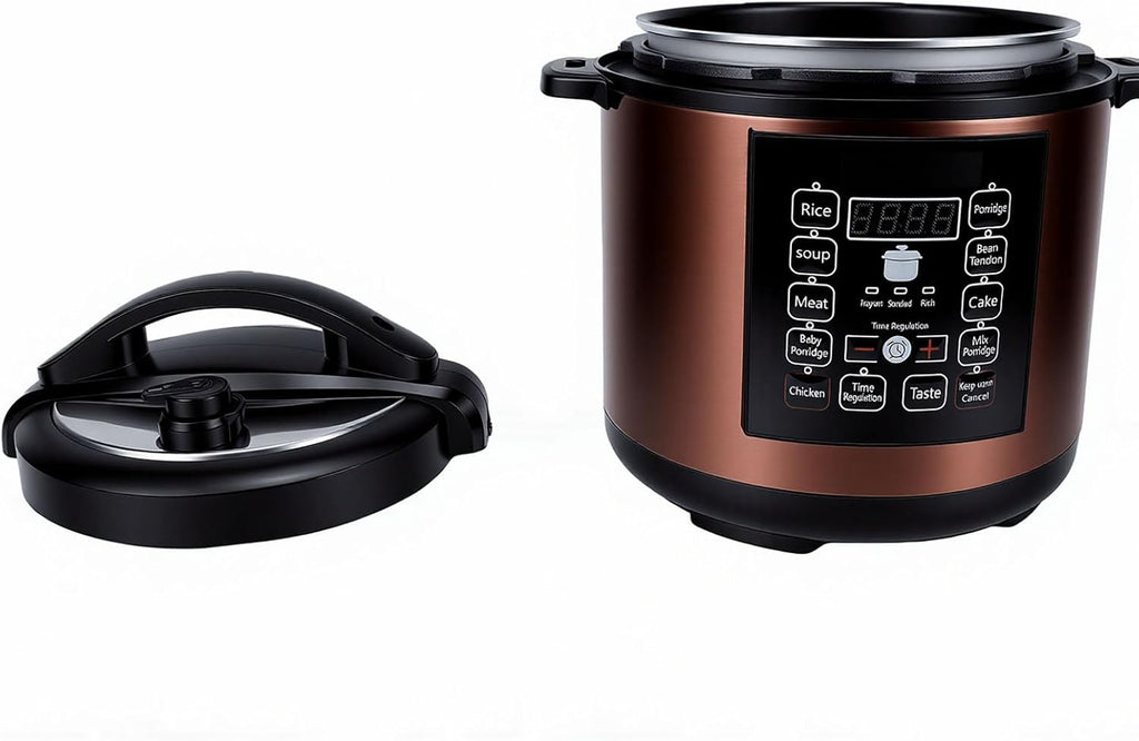 HEEPDD Electric Pressure Cooker 6L Slow Cooker Multi Rice 10-in-1 Programmable with Fingerprint Proof Stainless Steel for Family Meal Prep Cooking (US Plug 110V)