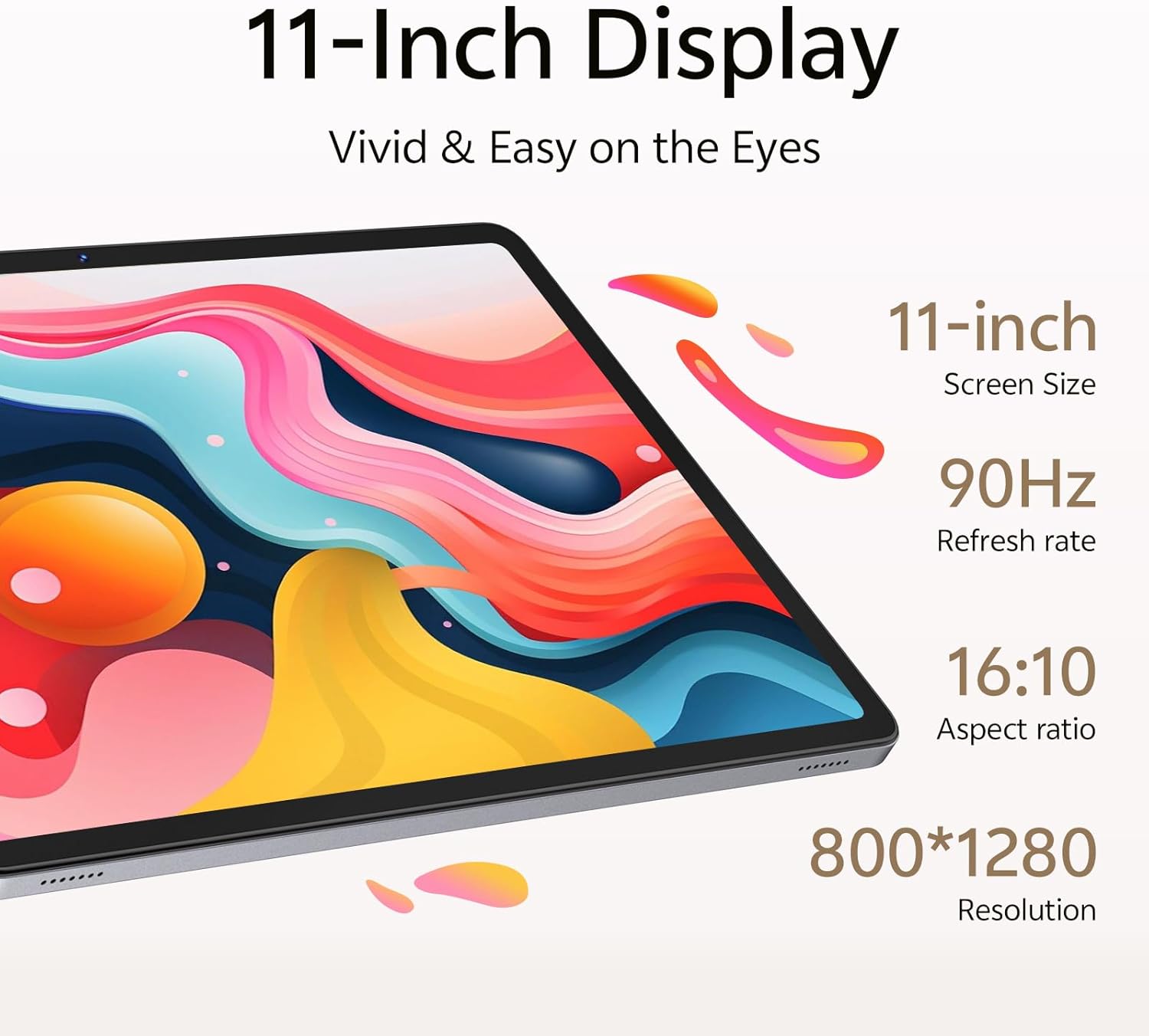 Tablet 11 inch, Android 16 Tablet with Octa-Core & Gemini AI, 20GB RAM+128GB ROM (1TB Expandable), 13MP+8MP Camera, 8800mAh, Wi-Fi 6, Widevine L1, 2-in-1 Tablet with Keyboard, Mouse & Stylus (Gray)