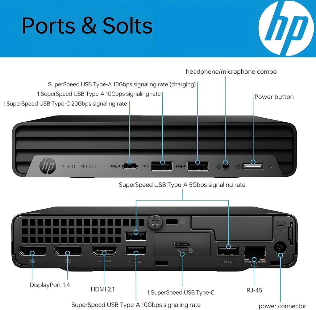 HP Pro Mini 400 G9 Business Mini Desktop Computer, 12th Gen Intel Hexa-Core i5-12500T (Beat i7-11700T), 8GB DDR4 RAM, 256GB PCIe SSD, WiFi 6, Bluetooth 5.2, Windows 11 Pro