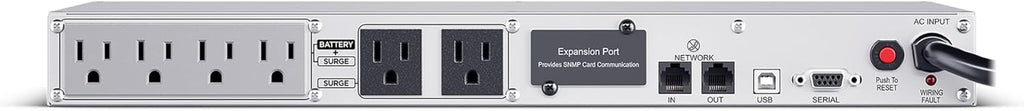 CyberPower CP500PFCRM1U PFC Sinewave UPS Battery Backup and Surge Protector, 500VA/300W, 6 Outlets, AVR, 1U Rackmount, UL Certified