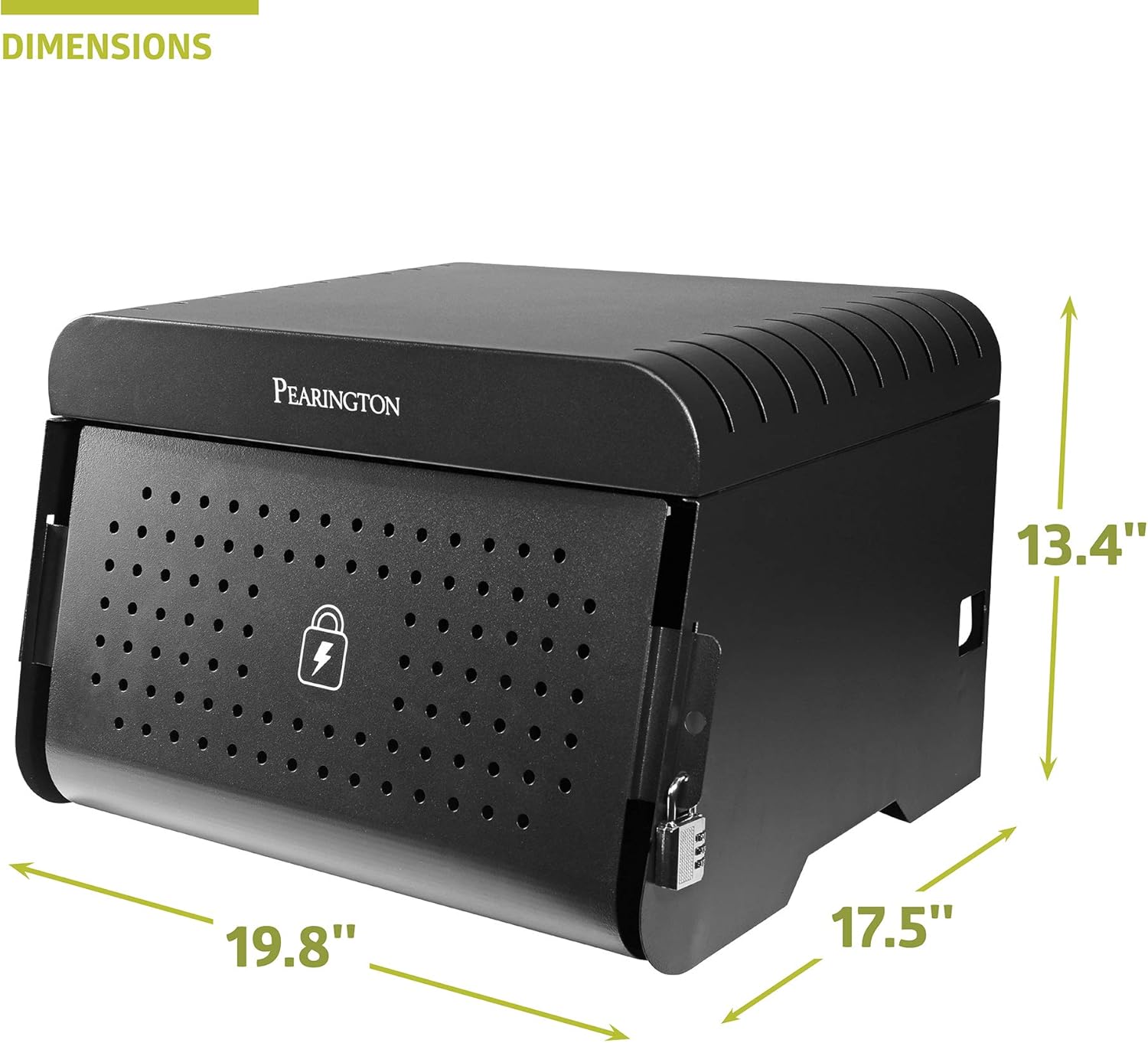 Pearington 12 Device Portable Charging Station for Tablets, iPads, Chromebooks, and Laptop Computers with Lock, Surge Protection, for Classroom or Office