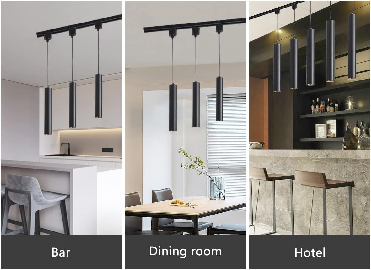 Modern Led Pendant Lights 3 Pack  . Island Pendant Lighting for Kitchen, Dining Room, Bar Shop, 9w,4000k,CRI90, Beam Angle 24° (Black Housing 4000K Color)……