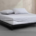 Calvin Klein - Queen Size Sheets Set, Naturally Soft Cotton-Blend Melange Jersey Bedding - Bed Sheets with Matching Pillowcases & Fitted Sheet (Modern Cotton Grey/Blue)