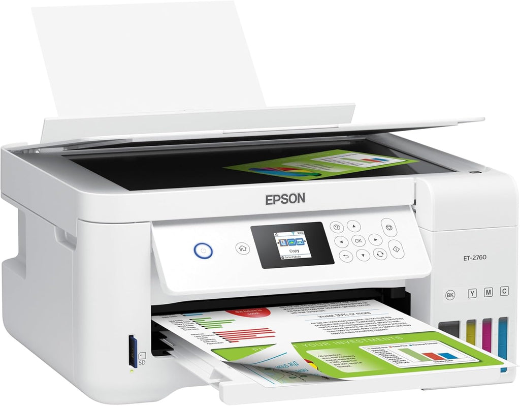 Epson EcoTank ET-2760 Wireless Color All-in-One Cartridge-Free Supertank Printer with Scanner and Copier