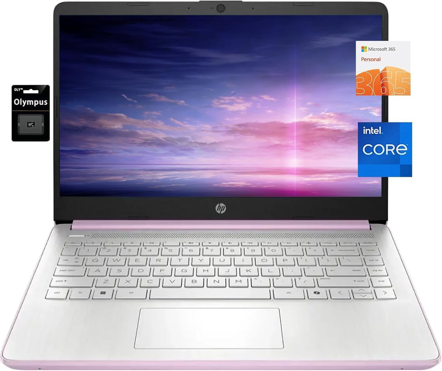 HP 14" HD Student Business Laptop, Intel Quad-Core N150, 8GB RAM, 128GB UFS, 1 Year Office 365, Slim Design, Webcam, HDMI, Bluetooth, WiFi, Win 11 S, Honey Lavender