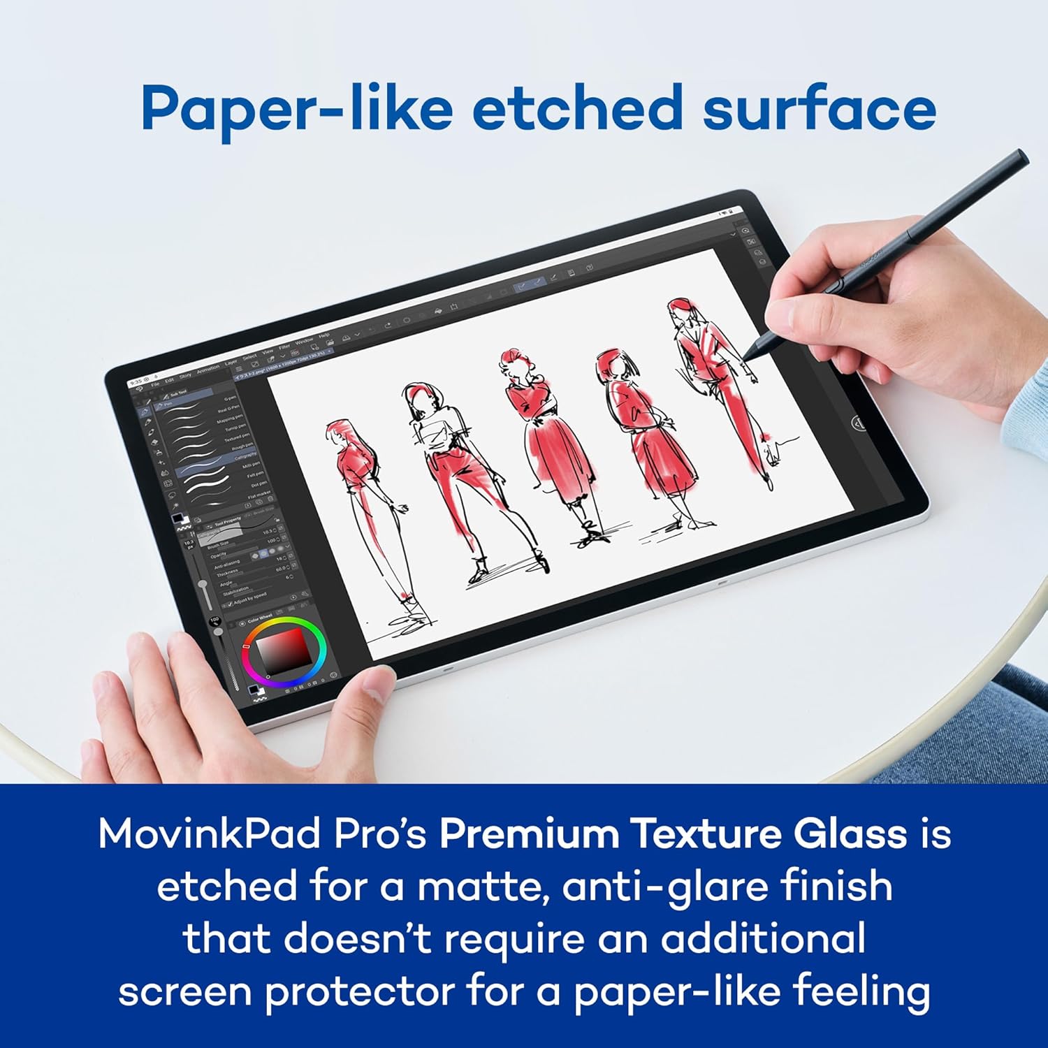 Wacom MovinkPad Pro 14, Android Mobile Drawing Tablet, 14" OLED No Computer Needed, Battery-Free Slim Pro Pen 3, 12GB RAM/256GB Storage, Anti-Glare Matte Screen, All-In-One Portable Digital Art Tablet