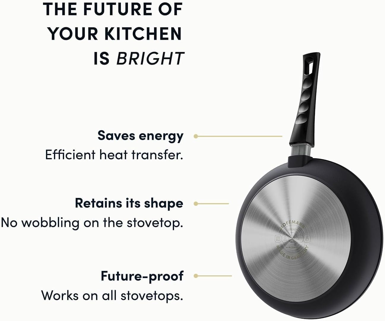 Hoffmann Nonstick Frying Pan Set (2-Piece) – PFAS-Free, Non Toxic, Made in Germany, 11" Deep + Flat Skillet with Lid, Induction Ready, Heavy Cast Aluminum (StonIQ Series)