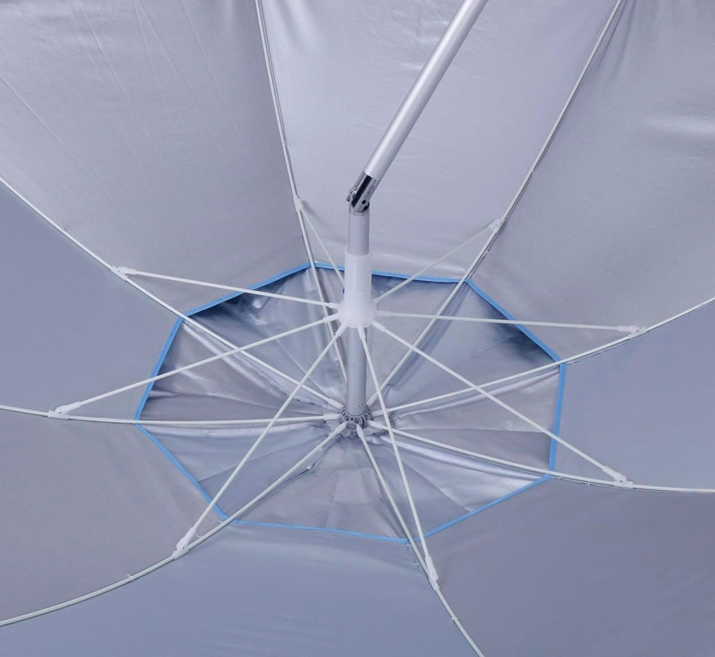 Tommy Bahama Fiberglass Beach Umbrella for Sand with Integrated Anchor