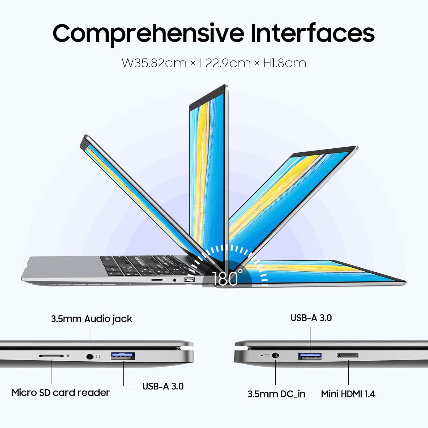 EYY 15.6" Laptop Computer, Win 11 Laptop with 100% sRGB FHD Display, 8GB RAM 256GB SSD, Celeron n4000 Processor Laptops, Office Suite, HDMI, USB 3.0, 2.4/5G WiFi, 5000mAh Battery, Study Work Computer