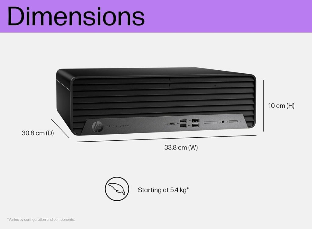 HP Desktop Computer Elite SFF G9| 6-core 5GHz Ryzen-5 Processor(1.3 Times Faster Than Intel i7-1255U) | 16GB DDR5 RAM, 512GB SSD| WiFi| Bluetooth| HDMI, USB, RJ-45| Windows 11 Pro| W/Wired KB & Mouse