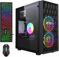 STGAubron Gaming PC Computer Desktop, Intel Core i7 8th Gen up to 4.1GHz, Radeon RX 590 8G, 16G DDR4, 512G SSD, WiFi 6 & BT 5.2, RGB Fan x2, Windows 11 Home