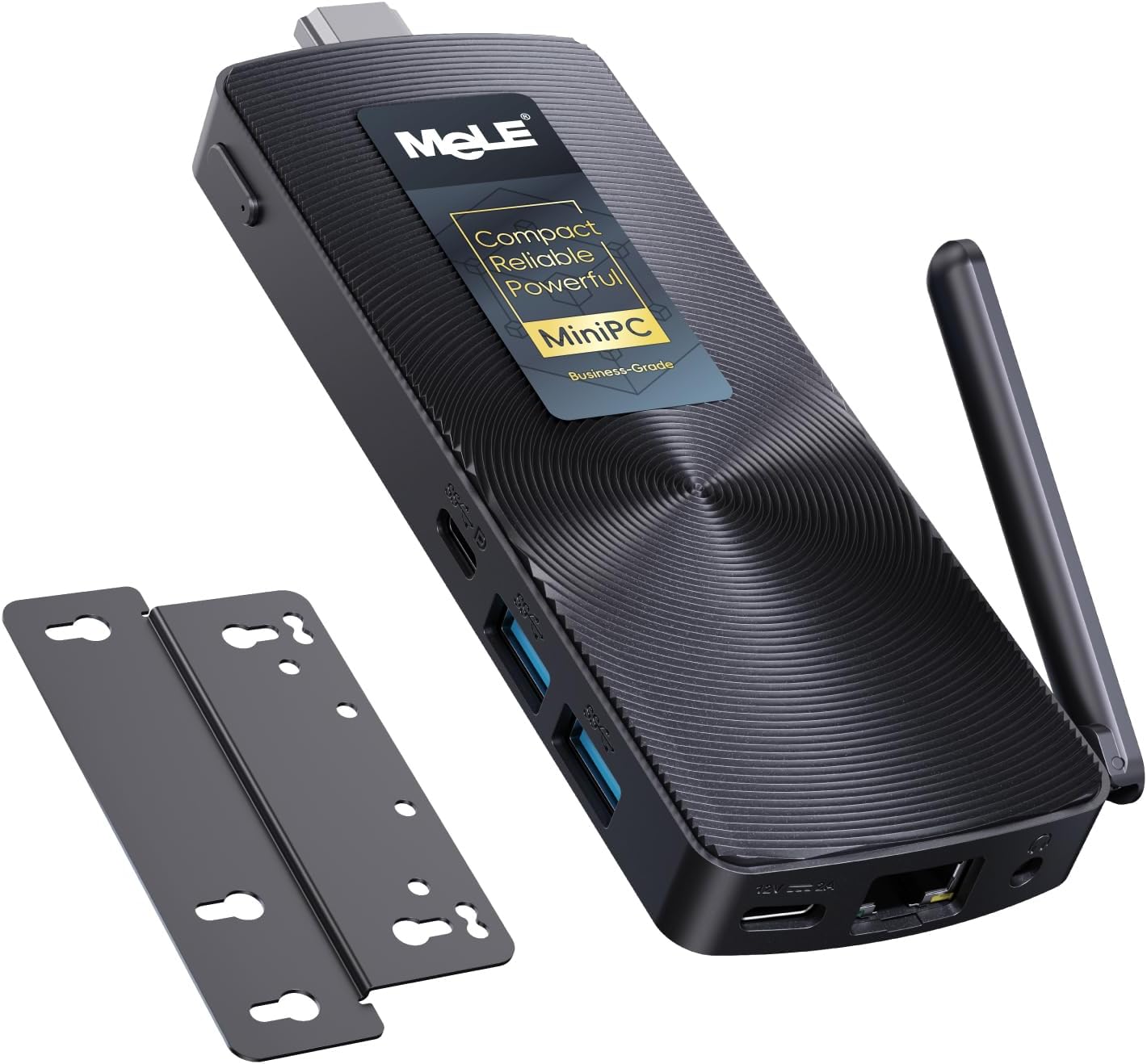 MeLE Fanless Mini PC Stick PCG02, N100 Compute Stick with Windows 11 Pro, 8GB 128GB Micro Desktop Computer, Full Functional USB-C, Gigabit Ethernet BT5.1 on Business Office Industrial IoT Home