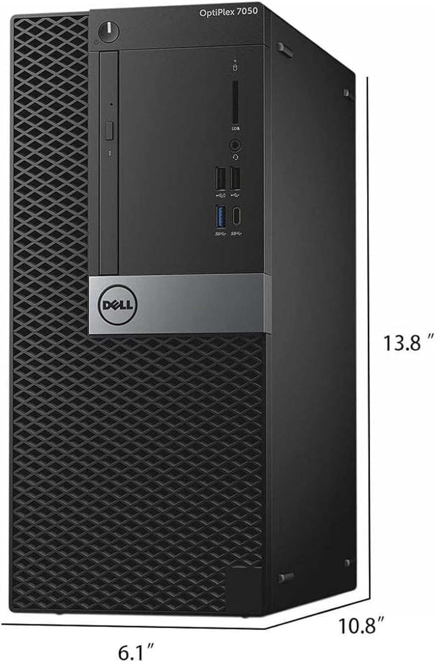 Dell Optiplex 7050 Mini Tower PC Desktop Computer | Windows 11 Pro | 16GB RAM | 512GB SSD | Core i5-7500 | USB WiFi+BT | Keyboard | Mouse | No DVD(Renewed)